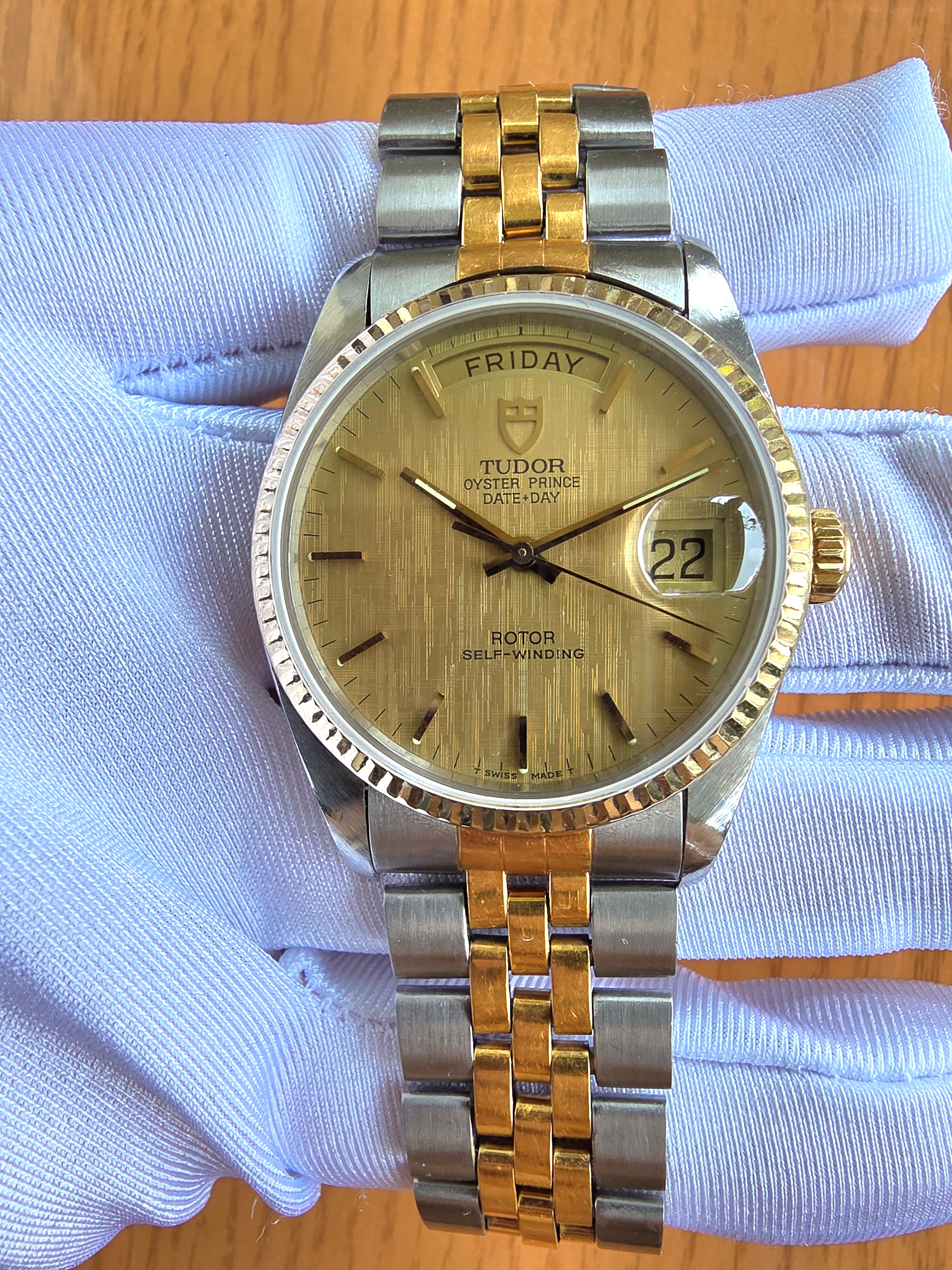 Tudor Prince Date Day 94613 Linen Dial