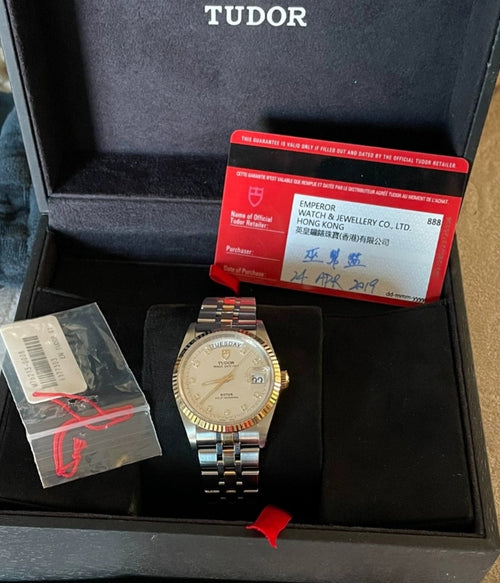 2019 Tudor Prince Date Day 76213 Linen Diamond Dial Full Set