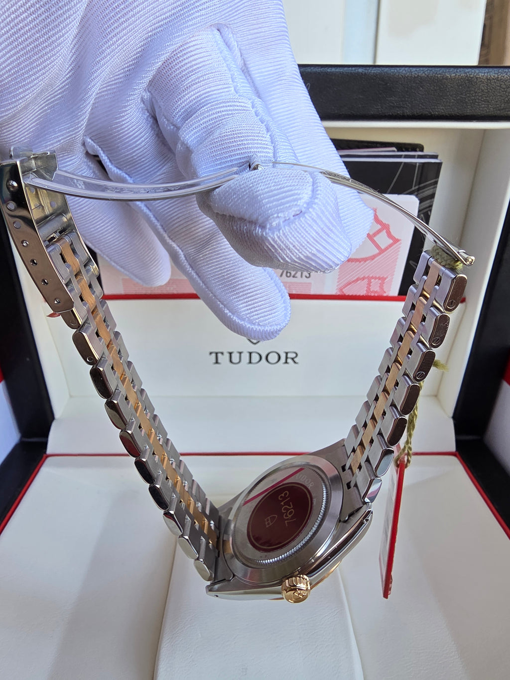 NOS Tudor Prince Date Day Linen Dial 76213 w/ Box & Papers