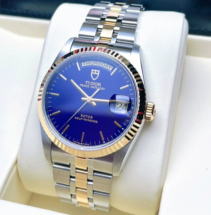 Tudor "Yves Klein Blue" 76213 Prince Date Day Full Set 36mm
