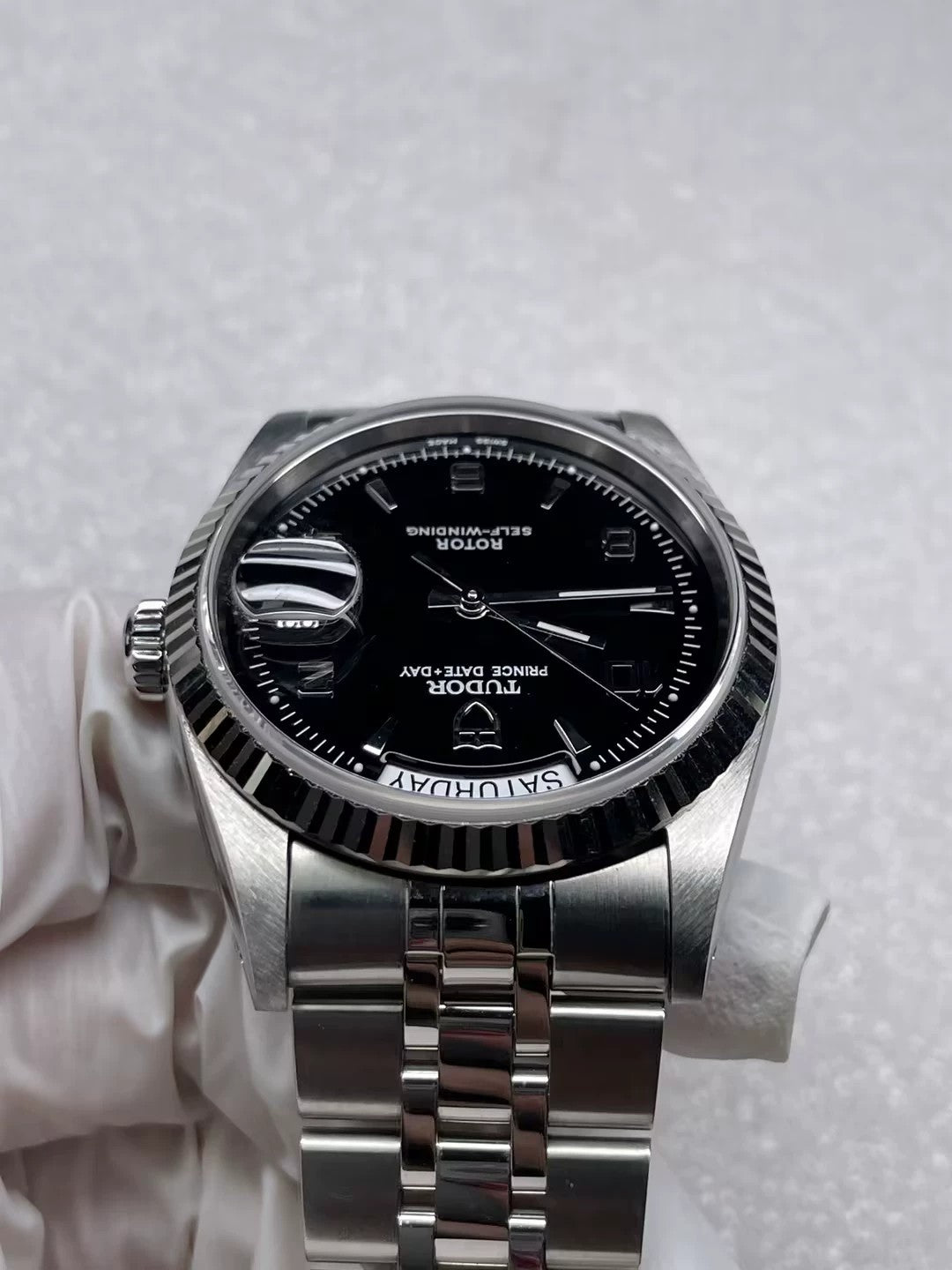 2017 Tudor Prince Date Day 76214 Black Arabic Dial Full Set