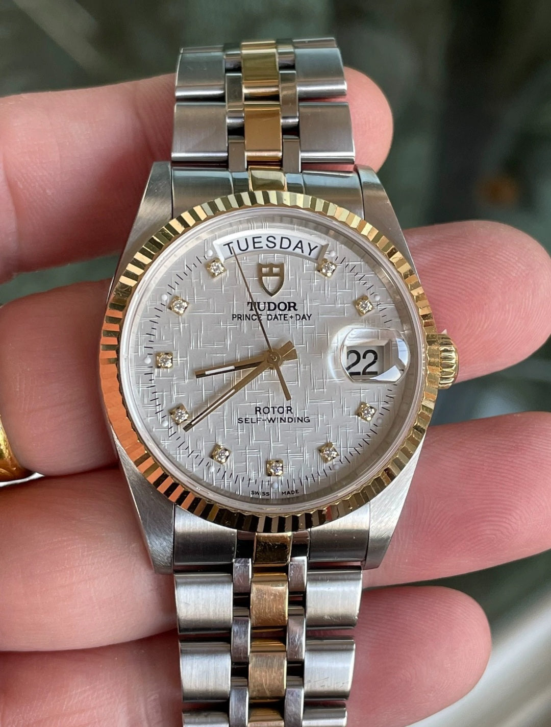 2019 Tudor Prince Date Day 76213 Linen Diamond Dial Full Set