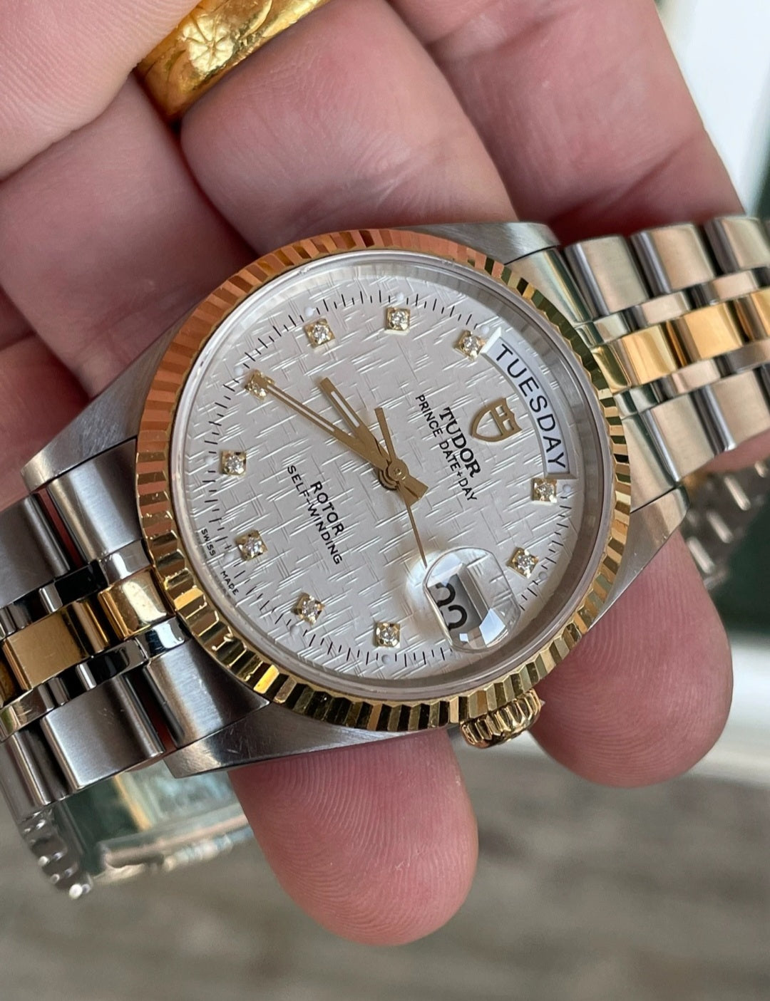 2019 Tudor Prince Date Day 76213 Linen Diamond Dial Full Set