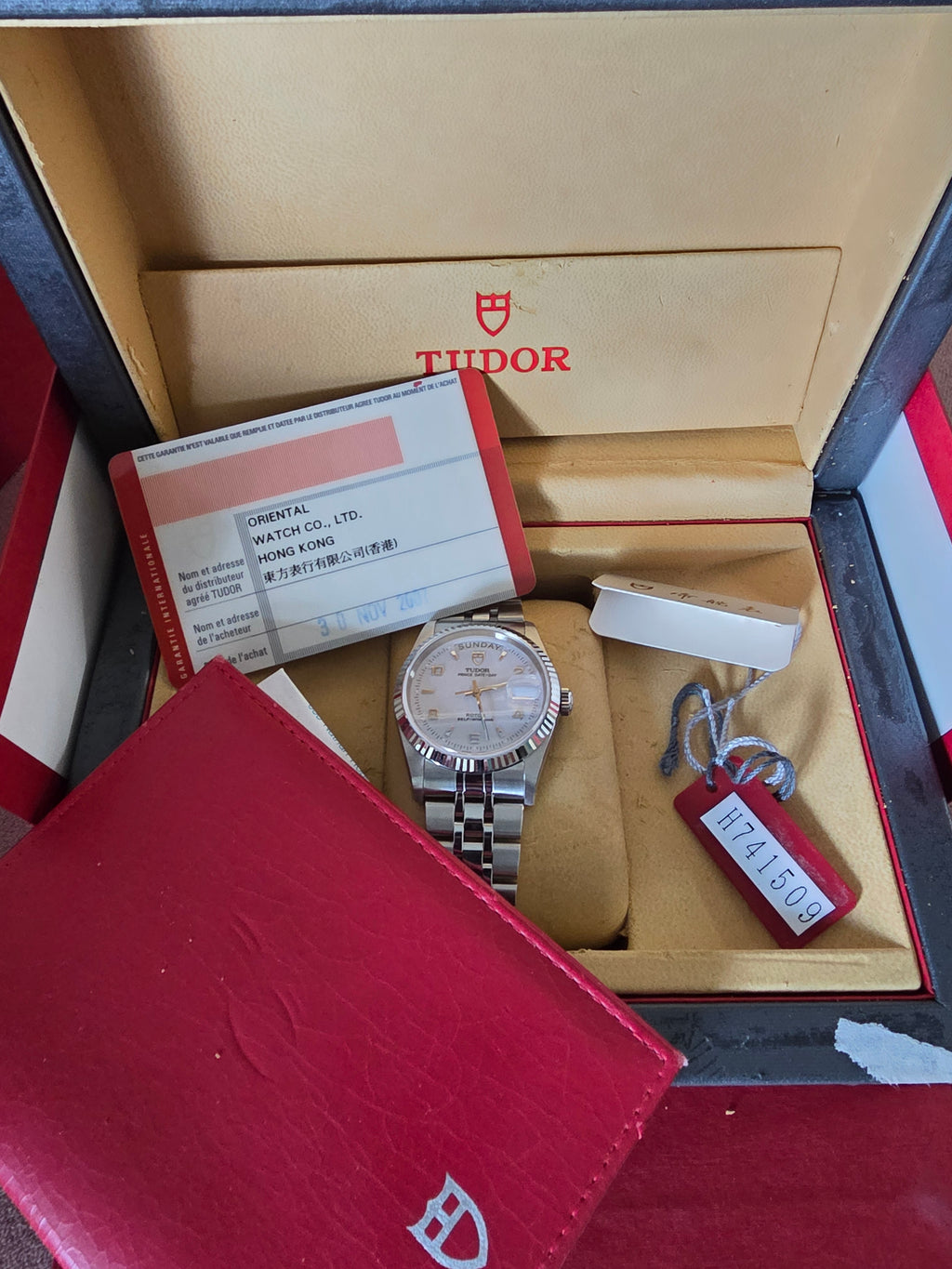 NOS Tudor Prince Date Day 76214 Arabic Dial w/ Box & Papers