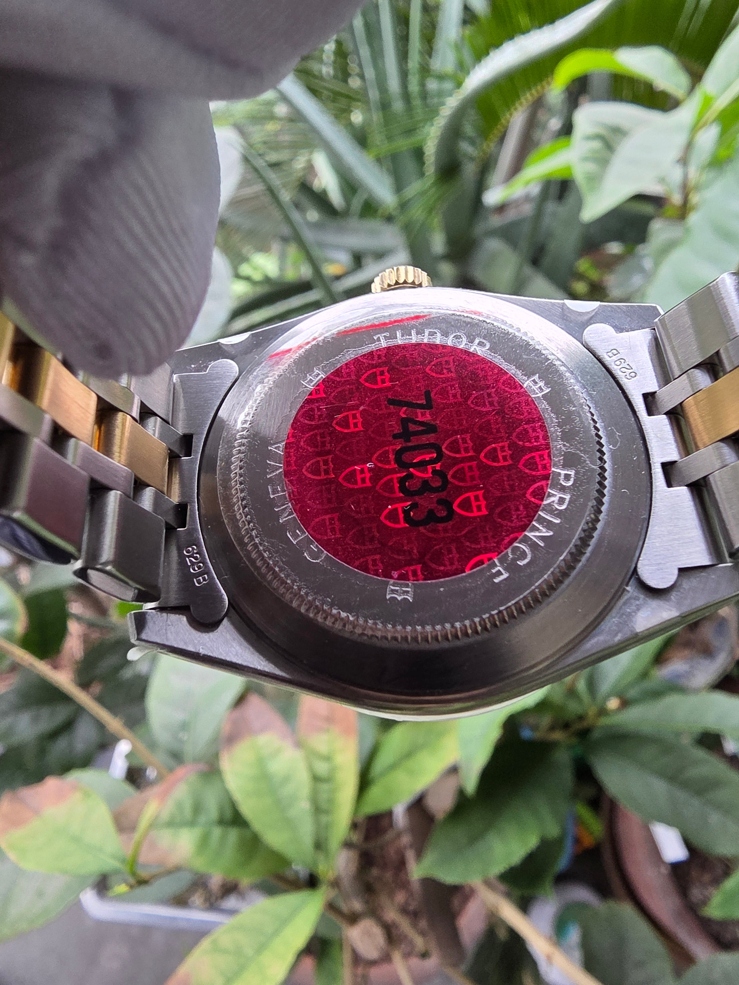 NOS Tudor Prince Date 74033 Linen Dial w/ Box & Papers