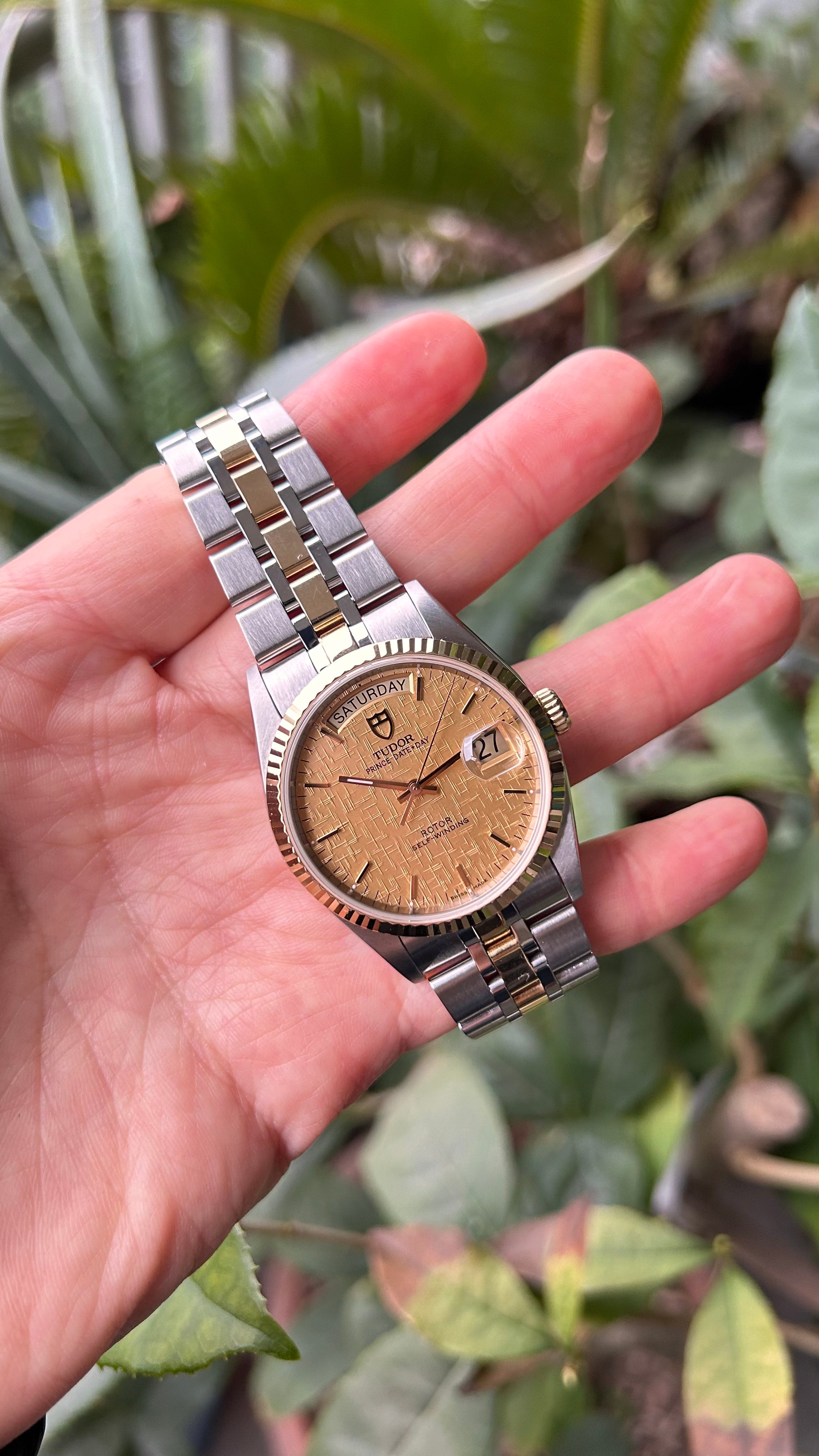 2018 Tudor Prince Date Day 76213 Linen Dial Full Set