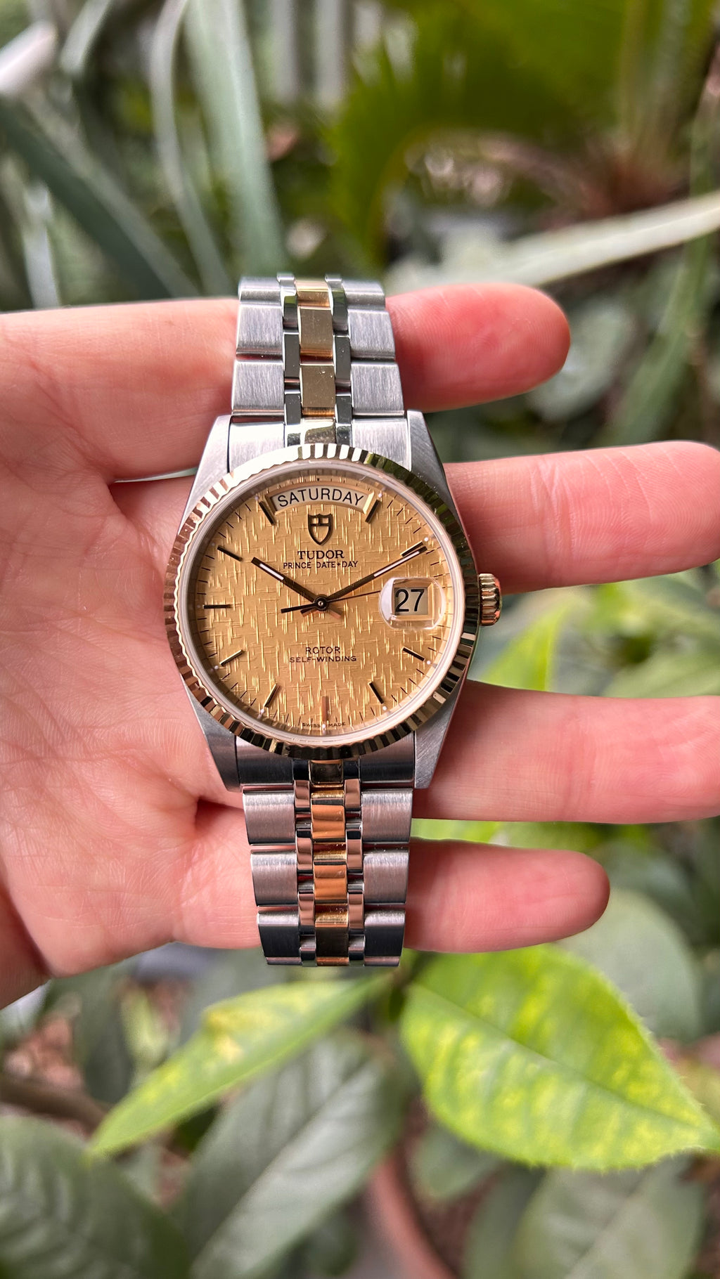 2018 Tudor Prince Date Day 76213 Linen Dial Full Set