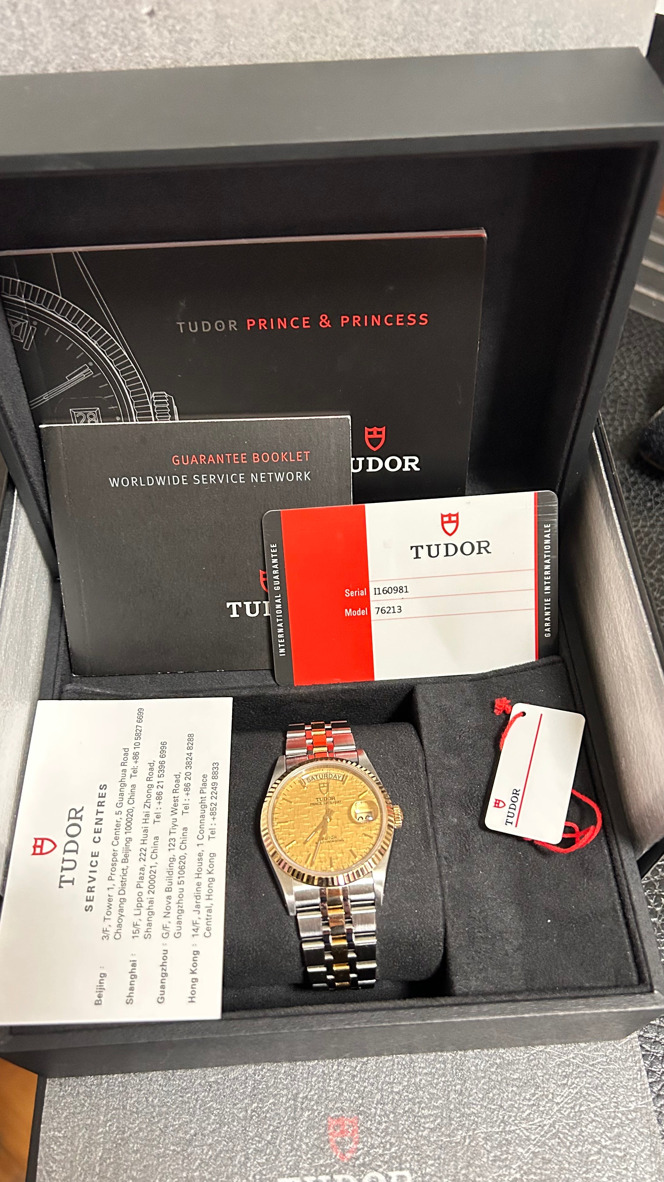 2018 Tudor Prince Date Day 76213 Linen Dial Full Set