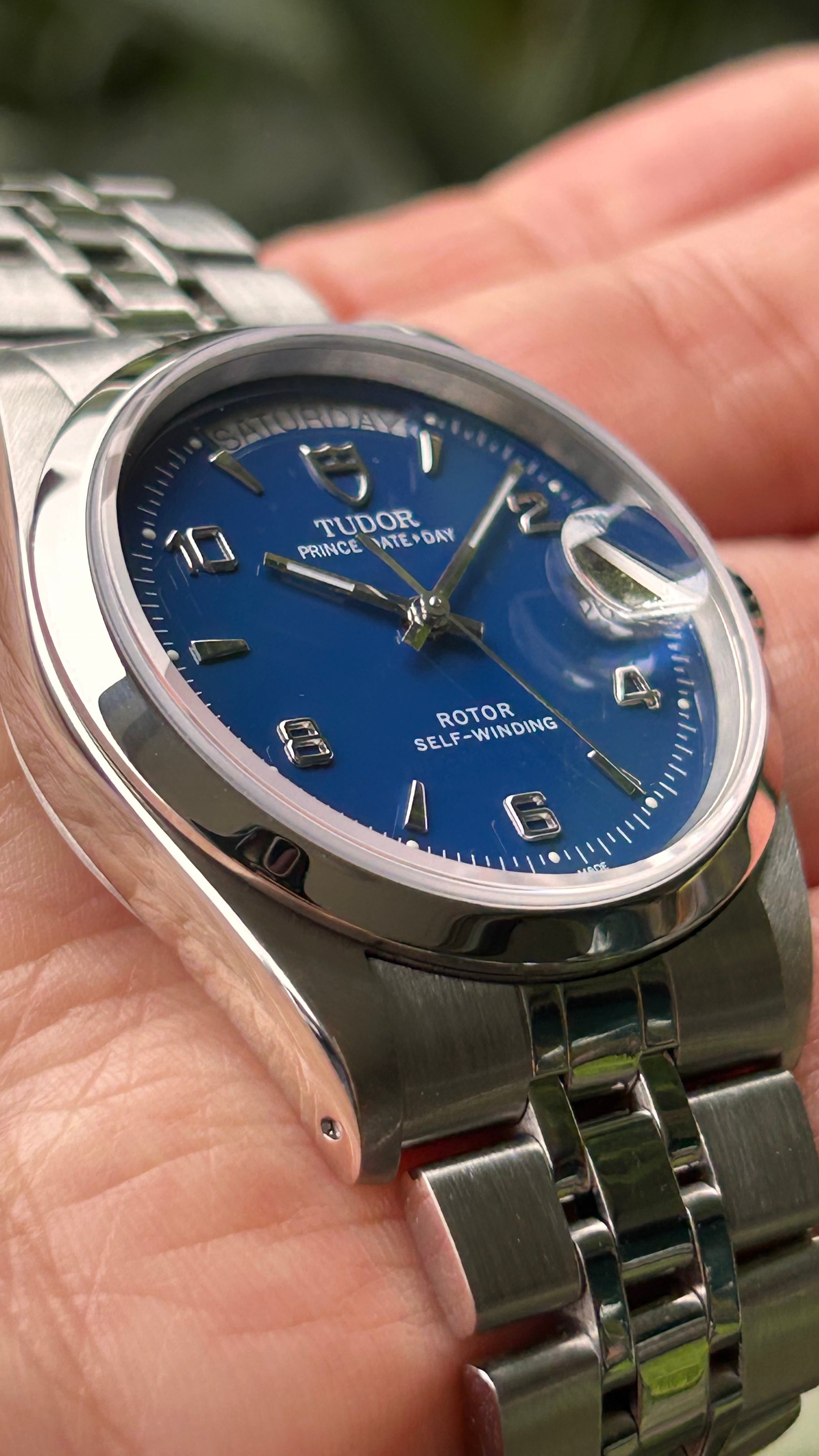 Tudor Blue Arabic Dial 76200 Prince Date Day 36mm