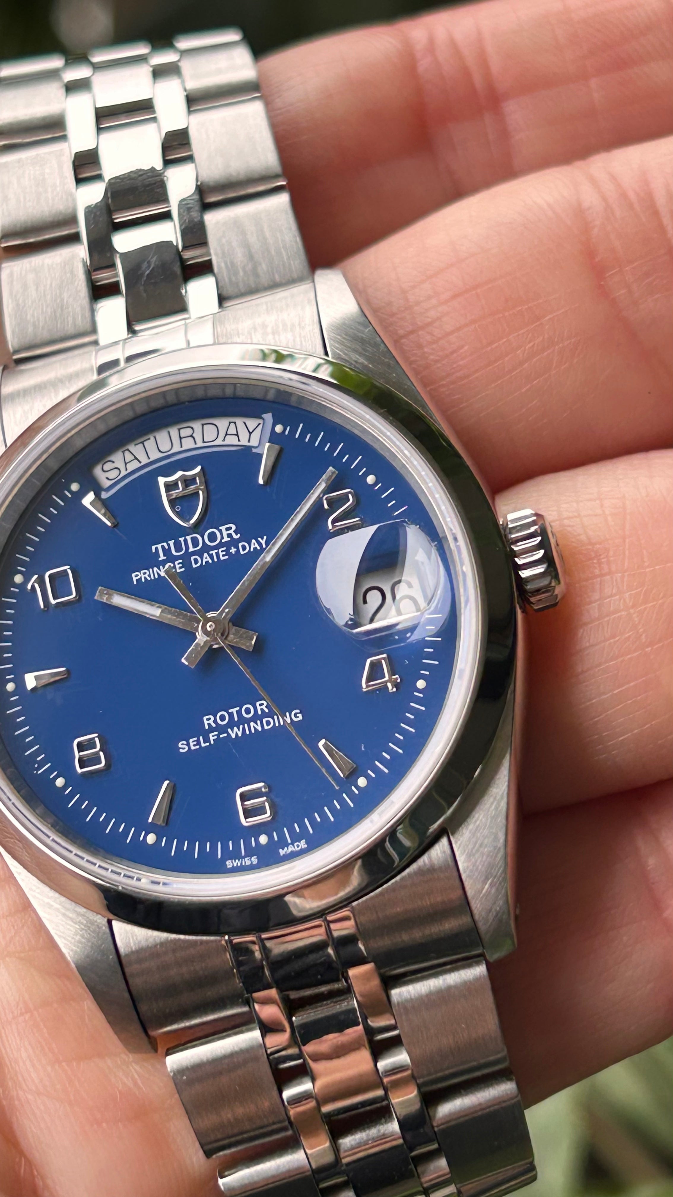 Tudor Blue Arabic Dial 76200 Prince Date Day 36mm