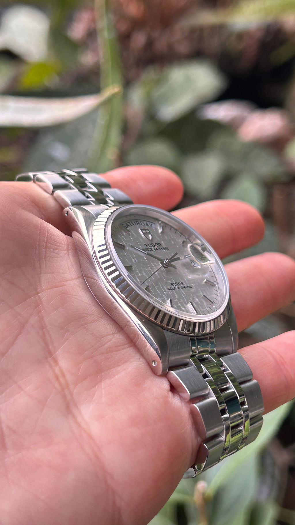 Tudor 76214 Prince Date Day 36mm Linen Dial Full Set